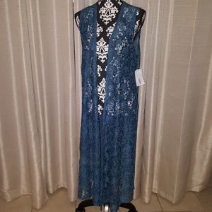 NWT Lularoe Joy long lace vest size medium